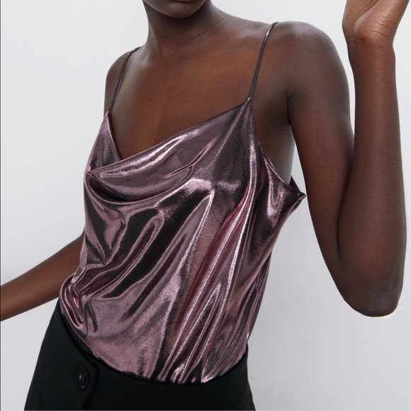 Zara Tops - ZARA Metallic Effect Top